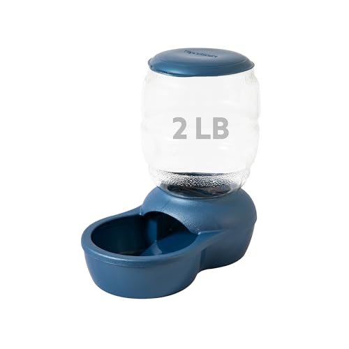 Petmate Replendish Gravity Feeder W/Microban, Pearl Peacock Blue, 2 LB, Made in USA