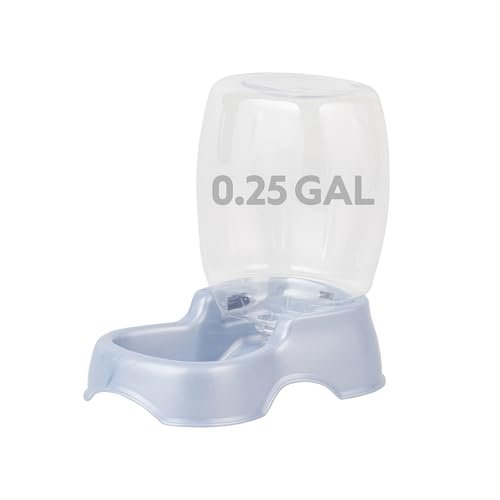 Petmate Pet Cafe Cat and Dog Water Dispenser - Water Bowl for Cats and Dogs, USA Made, .25 GAL, Pearl Ash Blue