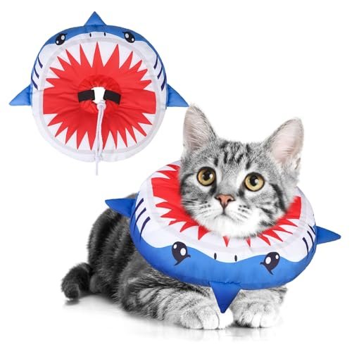 BEAUTYZOO Coleiras cônicas para gatos macias, coleiras para recuperação de gatos após a cirurgia para parar de lamber, coleiras elizabeth circular ajustáveis, travesseiro fofo de donut para