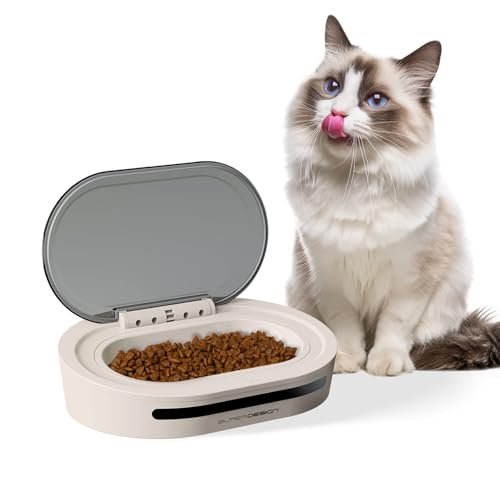 Automatic Cat Feeder, Dustproof Cat Food Bowl with Infrared Sensor Cover, Dual Power Supply Auto Pet Feeder for Indoor & Camping, Automatic Pet Feeder Easy to Use