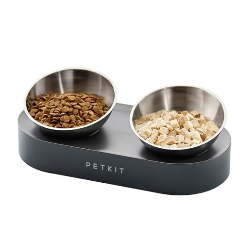PETKIT CYBERTAIL – Tigela elevada de aço inoxidável – Tigelas inclinadas para alimentação e alimentação, antiderrapante, sem derramamento para gatos e cães pequenos