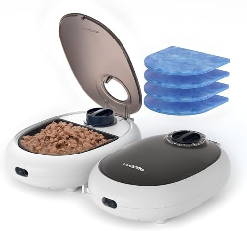 WOPET Automatic Cat Feeder, 48-Hour Programmable Pet Food Dispenser, Built-in Ice Gel Pack for Freshness – Ideal for Wet Food, Yogurt & Canned Meals – Perfect for Cats, Kittens & Small Dogs