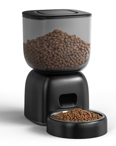 Automatic Cat Feeder, Cat Food Dispenser Battery-Operated with 180-Day Battery Life, Timed Pet Feeder for Cats and Dogs, Desiccant Bag, Programmable Portion Control, 4 Daily Meals, 10s Voice Recorder