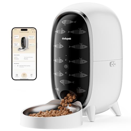 Automatic Cat Food Dispenser, 5G WiFi Auto Cat Feeders, APP Control Timed Dog Feeders with 10s Voice Recorder, 3L Timed Pet Food Dispenser for Dry Food, Auto Pet Feeder for Cats and Small Dogs