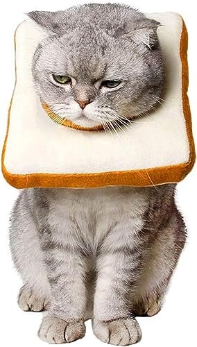 Amakunft Coleira De Cone Ajustável Para Gatos, Coleira De Recuperação Para Gatos, Cone Para Gatos Após Cirurgia, Cone Para Pescoço De Gatos, Coleira Elizabetana Para Gatos E Gatinhos (Toast, M)