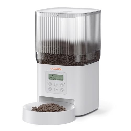 WOPET Automatic Cat Feeder, WiFi Automatic Dog Feeder with APP Control for Slow Feeding, Cat Food Dispenser with 10S Voice Record, Up to 10 Meals Per Day for Cats and Dogs