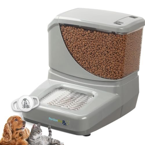 PortionPro Rx Upgraded RFID Automatic Pet Feeder, New Tag with Silicone Loops - Prevents Food Stealing, Perfect for Prescription Diets, Schedules Meals (Cats & Dogs)