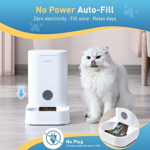 PAWGETHER® Gravity Cat Feeder, Self-Dispensing Dog Food Dispenser, Pet Food Station 1 Gallon/3.5L Capacity Automatic Pet Feeder Cat & Dog Food Bowl, Easy to Fill - Image 3