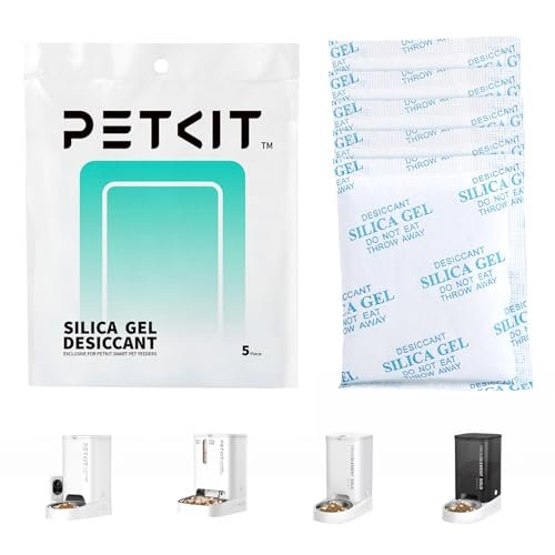 PETKIT Silica Gel Desiccant Sachets 30 Gram x 5 Packs for Smart Automatic Pet Feeders, Desiccant Replacement Bags for Cat Feeders to Keep Pet Food Dry and Fresh