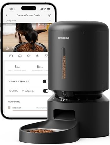 PETLIBRO Automatic Cat Feeder with Camera, 1080P HD Video with Night Vision, 5G WiFi Pet Feeder with 2-Way Audio, Low Food & Blockage Sensor, Motion & Sound Alerts for Cat & Dog Single Tray