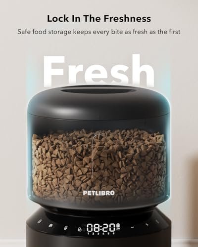 PETLIBRO Automatic Cat Feeder, Automatic Dog Food Dispenser with Freshness Preservation, Timed Pet Feeders for Dry Food, Up to 50 Portions 6 Meals Per Day, Granary Black - Image 2
