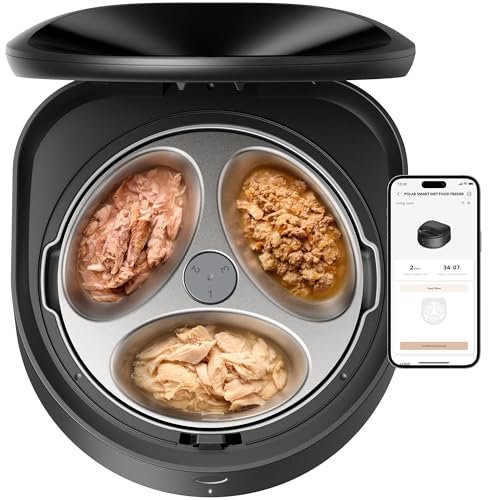 PETLIBRO Automatic Cat Feeder Wet Food with Stainless Steel Bowl, Refrigerated Auto Cat Feeder with Semiconductor Cooling, 3 Fresh Meals for 3 Days, App-Controlled Pet Food Dispenser, Easy to Clean