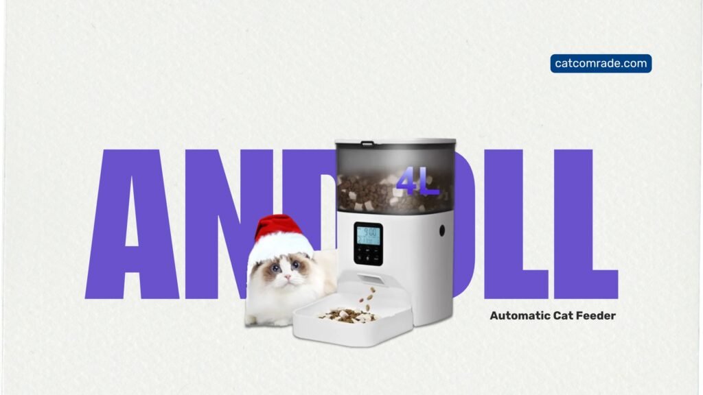 ANDOLL Automatic Cat Feeder 4L | Timed 8-Meal Dispenser With Voice Recorder