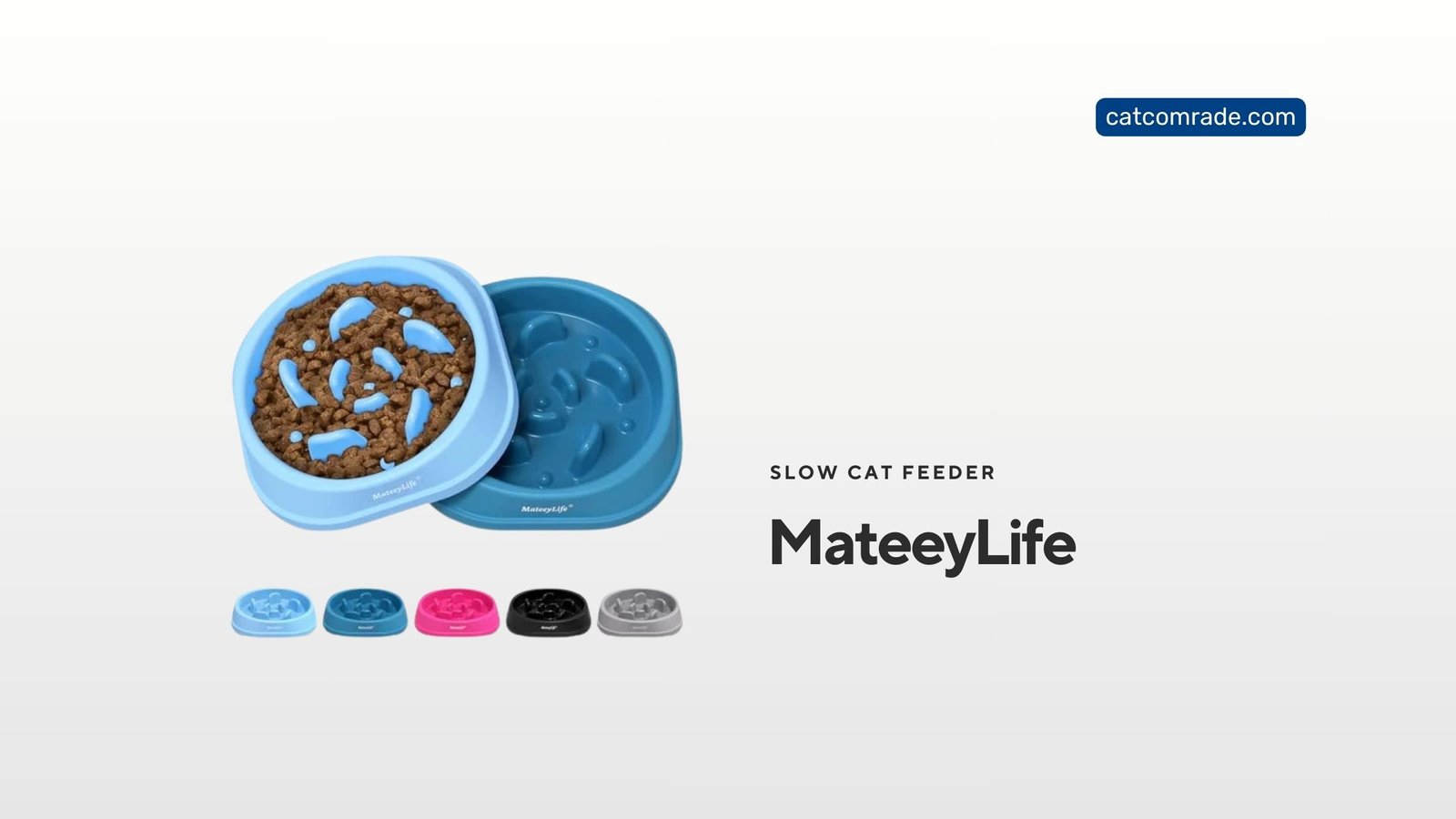 MateeyLife 1 Interactive Puzzle Cup for Cats & Dogs: Blue Slow Feeder Bowl