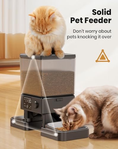 oneisall Automatic Cat Feeder for 2 Cats, 20 Cups/5L Automatic Cat Food Dispenser for Small Pets Indoor, Timed Cat Feeder for Dry Food - Image 5