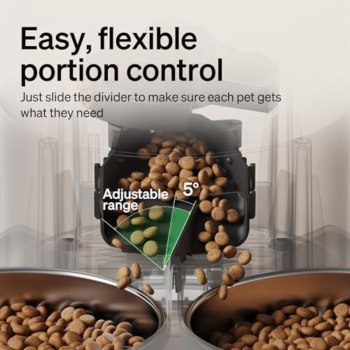 PETLIBRO Automatic Cat Feeder for 2 Cats, 5G&2.4G WiFi Pet Feeders, 5L Programmable Cat Food Dispenser with Airtight Lock-Fresh Technology, Dual Stainless Steel Bowls, Low Food Sensor - Image 2
