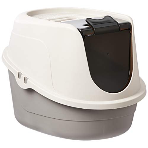 Amazon Basics No-Mess Hooded Enclosed Cat Litter Box, Large, Multicolor, 24 in x 18 in x 17 in