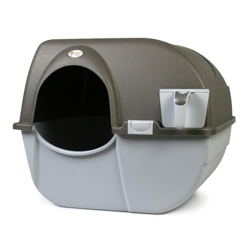 Omega Paw NRA15 Self Cleaning Litter Box Regular Size,Grey