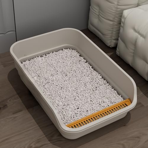 LoopTime Extea Large Cat Litter Box with High Sides,Cat Boxes for Indoor Cats,Cat Litter Pan for Kitty,Litter Box with Low Entry,Easy to Clean,Anti-Splashing,23.6
