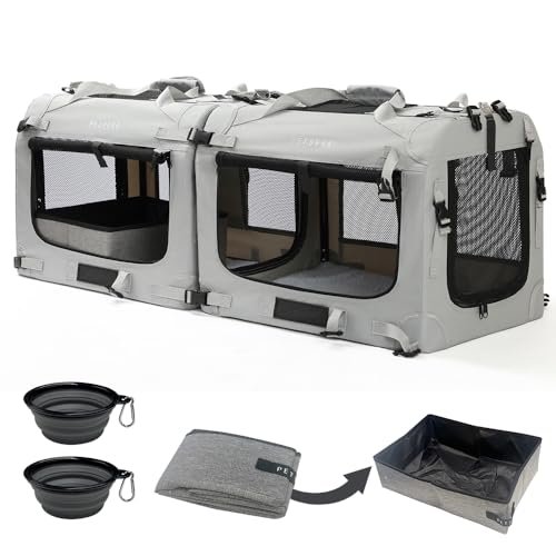 Petseek Extra Large Cat Carrier Soft Sided, Portable Small Dog Carrier for 2 Cats, 24