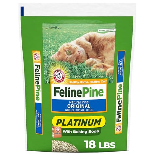 Feline Pine Platinum Non-Clumping Cat Litter, Feline Pine Cat Litter 18lb