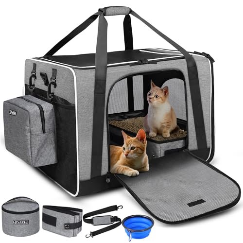 Petskd Extra Large Cat Carrier with Litter Box 24